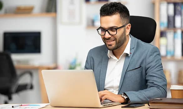 Professional working in a modern office environment